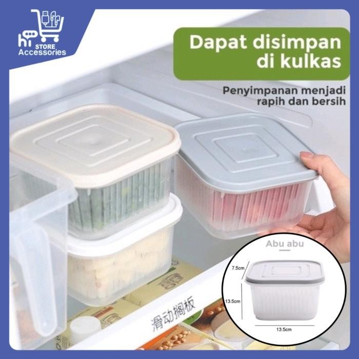 (Allthebest) KOTAK FRESH SARINGAN SAYURAN BOX TEMPAT TIRISAN BAWANG/BUAH/SAYUR