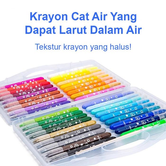

ID GRASP SILKY CRAYON LUKIS 12/24/36/48 WARNA CERAH TIDAK MENGOTORI TANGAN FREE BRUSH PUTAR OPS001