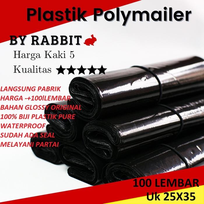 

ID 25X35 KANTONG PLASTIK POLYMAILER AMPLOP PACKING ONLINE HITAM GLOSSY