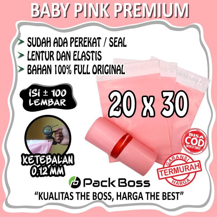 

ID POLYMAILER 20X30 BABY PINK PREMIUM LANGSUNG PABRIK TEBAL DAN HALUS