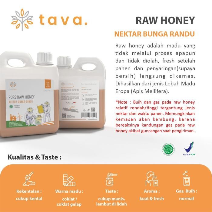 

MADU MURNI TAVA NEKTAR RANDU 1KG 100% PURE RAW HONEY ASLI ALAMI