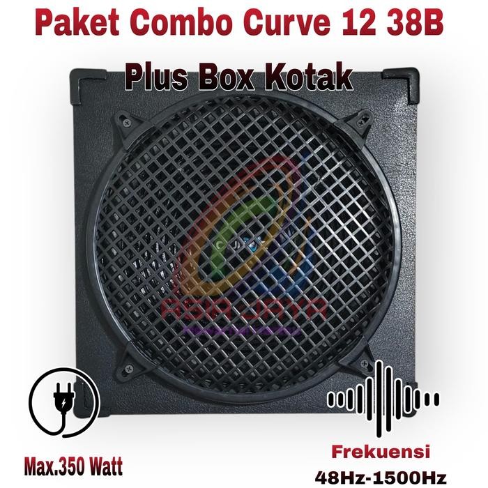 Paket Combo Speaker Curve 12 30H120SRW38B Woofer + Box 12 Inch Kotak Single PVC Dan Siku Box