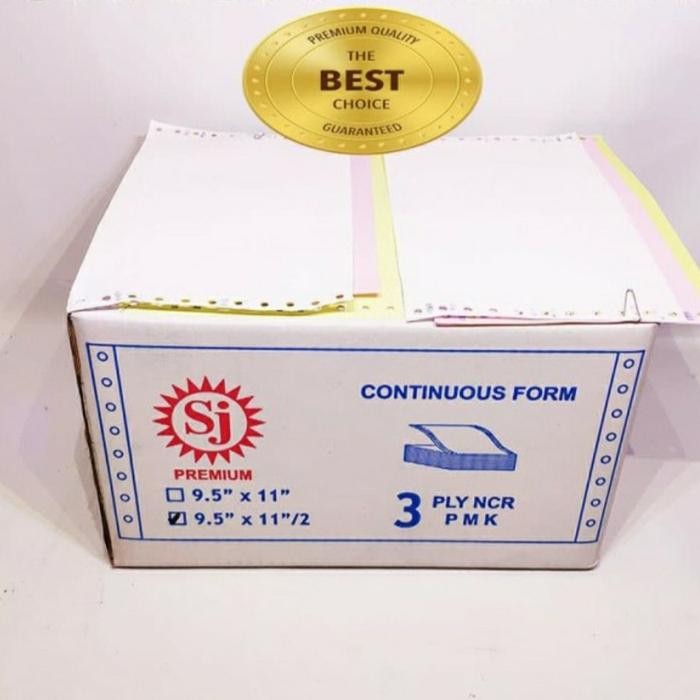 

Kertas Continuous Form 3 Ply 9.5X11/2 Sj Premium (Prs-Bagi2)