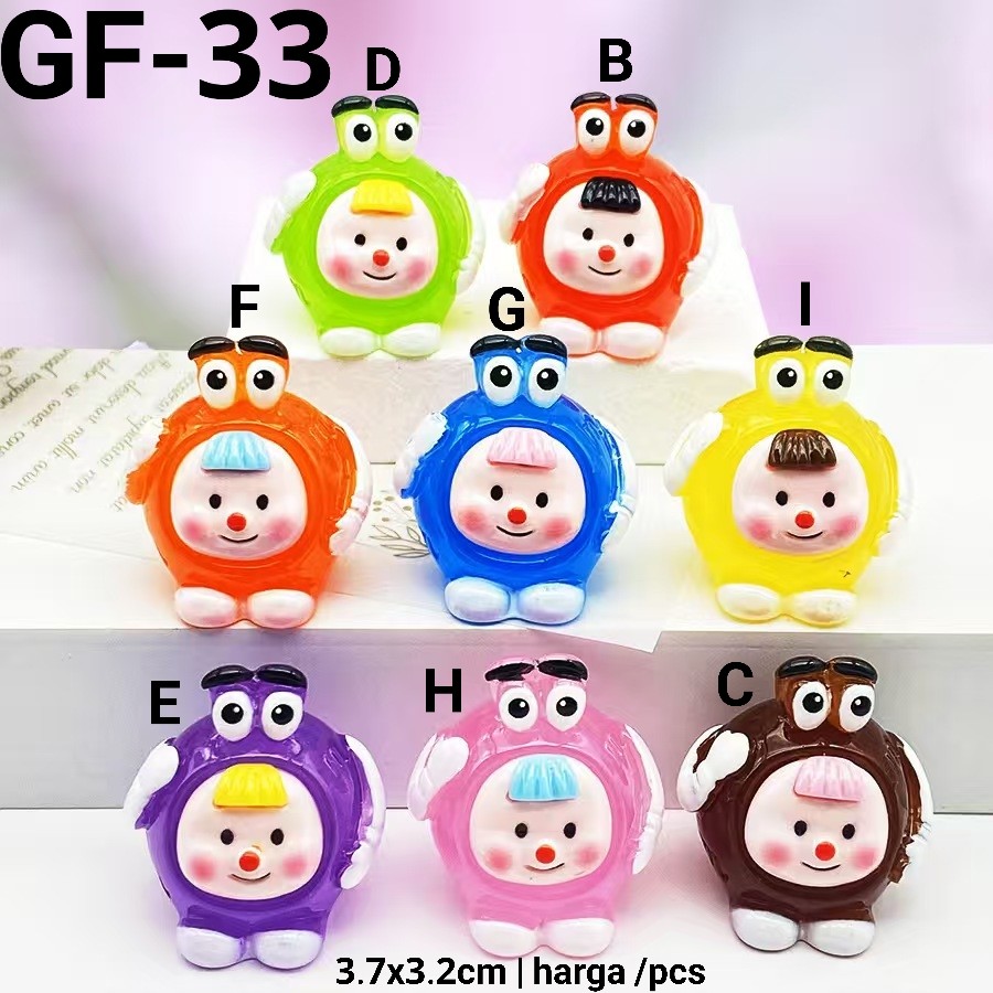 GF-33 Resin clay 3d diy mnm hijau merah orange biru kuning ungu pink coklat timituu manik kalung gan