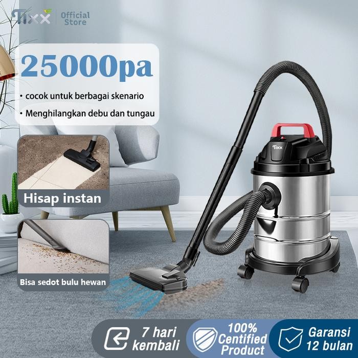 Tixx Vacuum Cleaner Stainless 35L 3in1 dengan Filter Debu Mikro dan Karbon Tixx Vacuum Cleaner