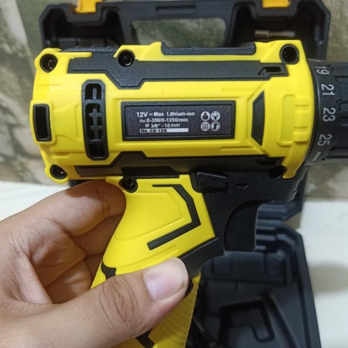 Gercep Mesin Bor Baterai Set 12V Nagawa Cordless Drill Driver 12 Volt