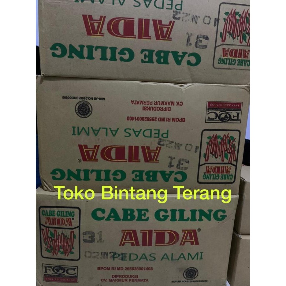

Cabe Giling AIDA 500 gr 1 Dus 30 Bungkus @ 500g Bubuk Cabai per Karton