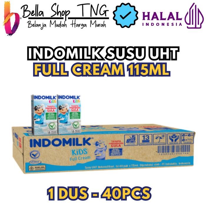 

Indomilk Kids Susu UHT Full Cream Tanpa Tambahan Gula Kotak 40 x 115 ml - 1 DUS - Karton