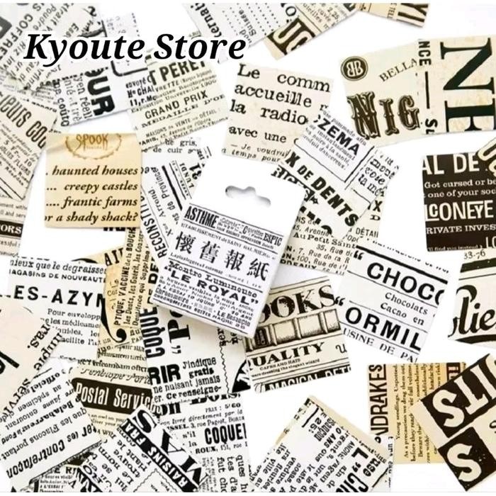 

ID 45 PCS STICKER RETRO ENGLISH MAGAZINE NEWSPAPER VINTAGE SCRAPBOOK DIY JOURNALING PLANNER