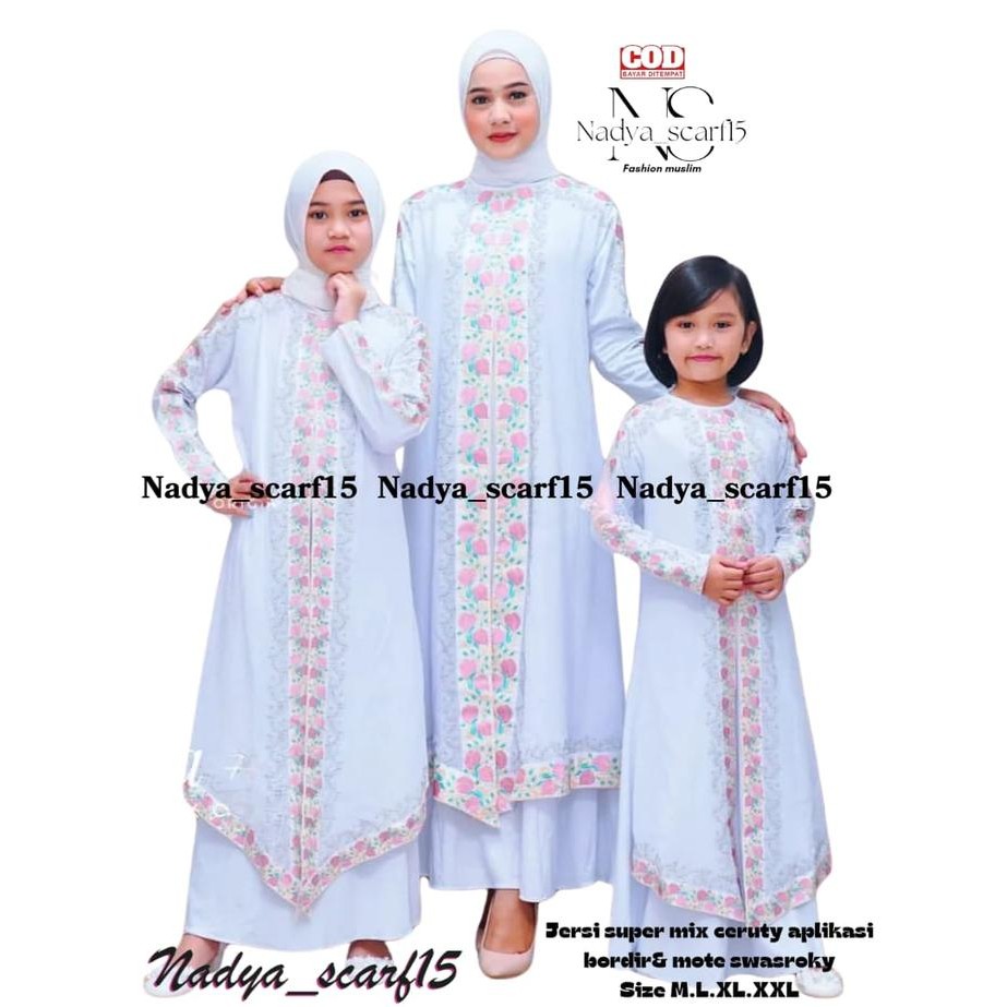 Cod Gamis Abaya Arab Hawa Remaja Dan Dewasa Shireen Putih Arab Busui Jersey Import Premium Mix