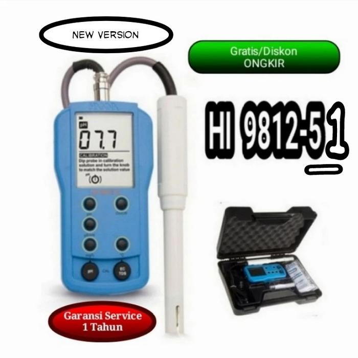 Diskon Hanna Instruments HI-9812-5 Portable Meter pH EC TDS Suhu Air