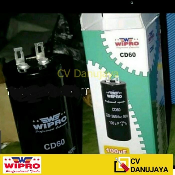 KAPASITOR 100 UF 220-265VAC 50HZ MERK WIPRO CD60 CAPACITOR 100UF