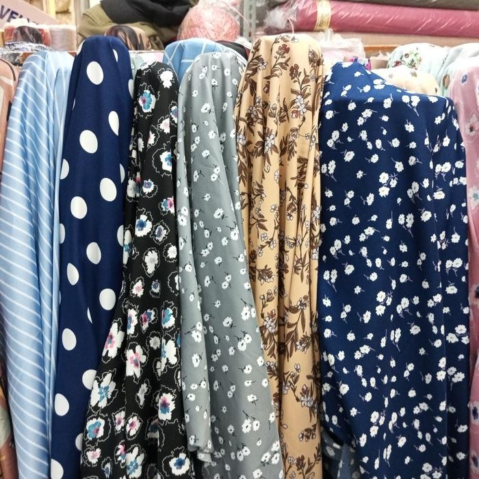 

Kain Syaqila Motif Bunga Bahan Baju Gamis Dres Outer Blouse