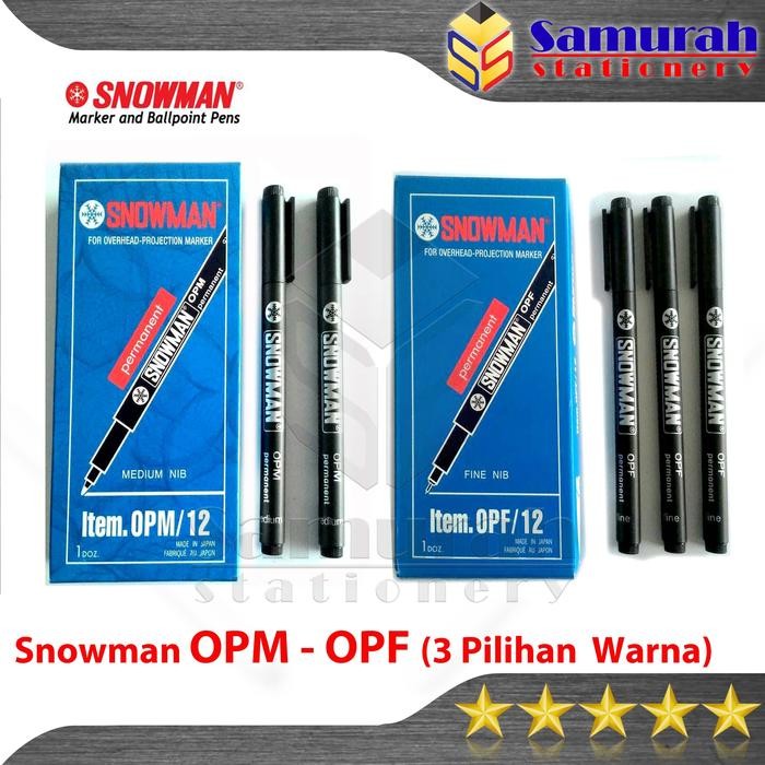 

New Spidol Permanent Snowman Tipe OPM / OPF Drawing Pen Marker OHP