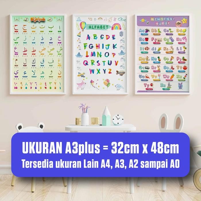 

New Poster Edukasi Anak WIPE and CLEAN Ukuran A3plus = 32x48cm untuk Balita PAUD TK SD Angka Huruf