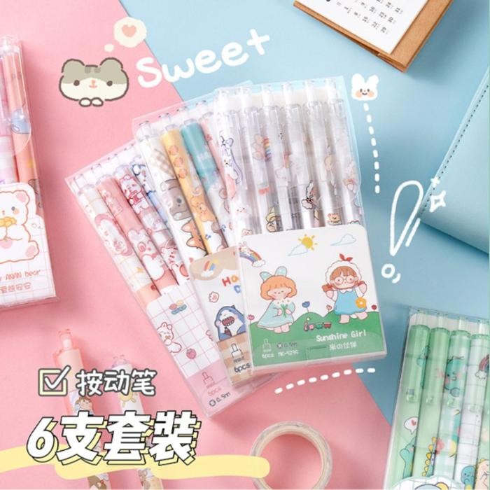 

New Pulpen / Pen Gel Bisa Hapus Motif 1 Set ( Tinta Hitam )