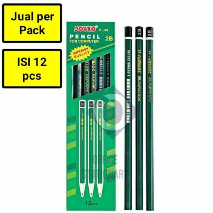 

New Pensil Kayu Joyko 2B - P-88 P 88 Pencil ATK MURAH GROSIR!! (Per Lusin)