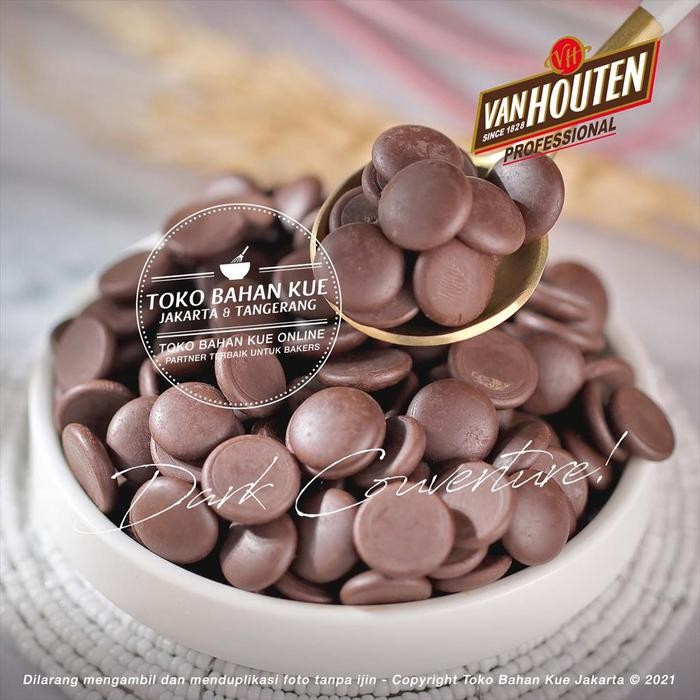 

Neww Van Houten - Dark Couverture 70,4% Chocolate Coin 250gr CokelatBaking Coklat Terlaris