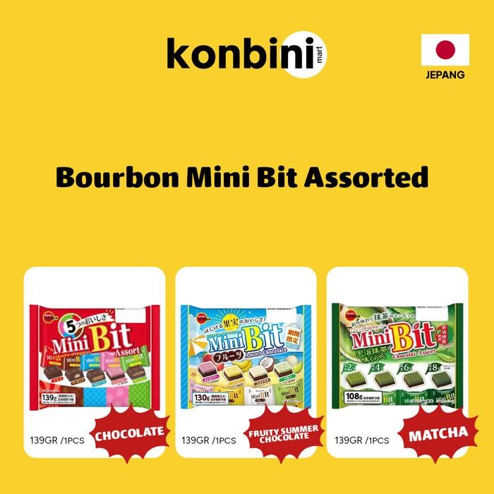 

Neww KONBINI JEPANG - Bourbon Mini Bit Assort Chocolate 139g (16pcs) Terlaris