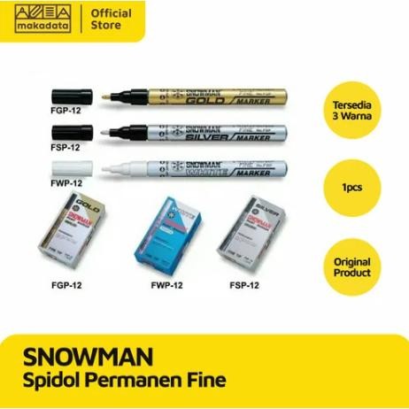 

New PERMANEN MARKER SPIDOL PERMANEN FINE PUTIH / GOLD / SILVER SNOWMAN