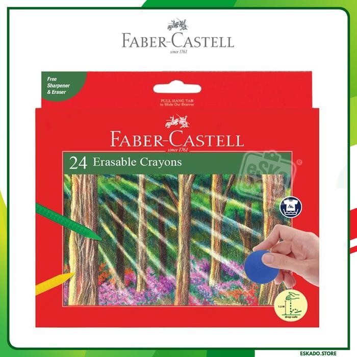 

Faber-Castell Erasable Crayons Set-24 / Krayon Bisa Dihapus 24 Warna
