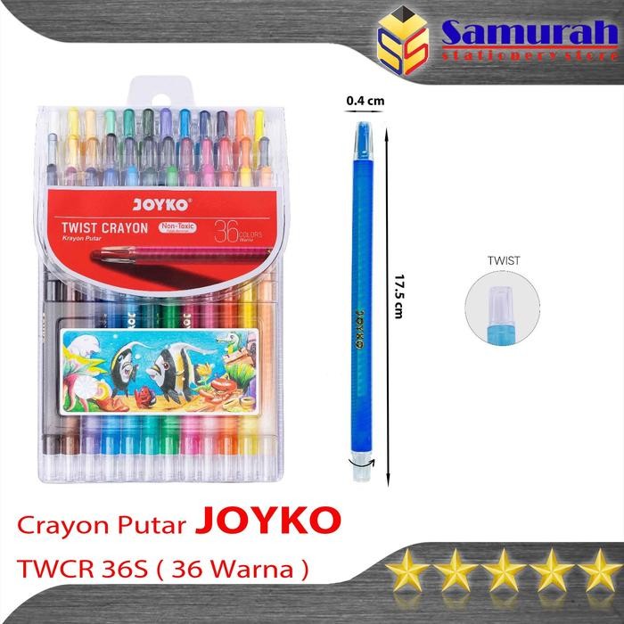 

Crayon Joyko Twcr-36S ( 36 Colours ) / Krayon Putar Mewarnai Isi 36 Warna / Twist Oil Pastel Twcr