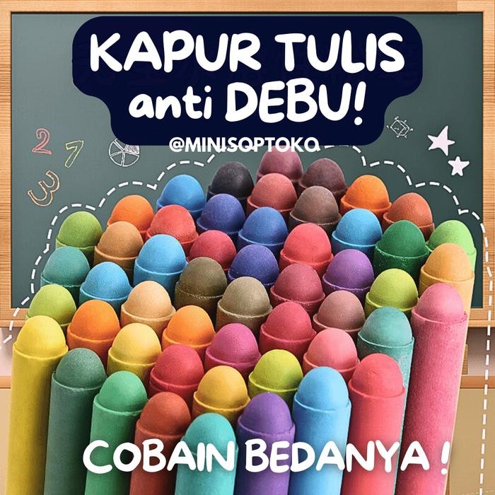 

New Minisoptoko Kapur Tulis Blackboard Chalk Water Based Anti Bebas Debu Warna Warni Berwarna Cover