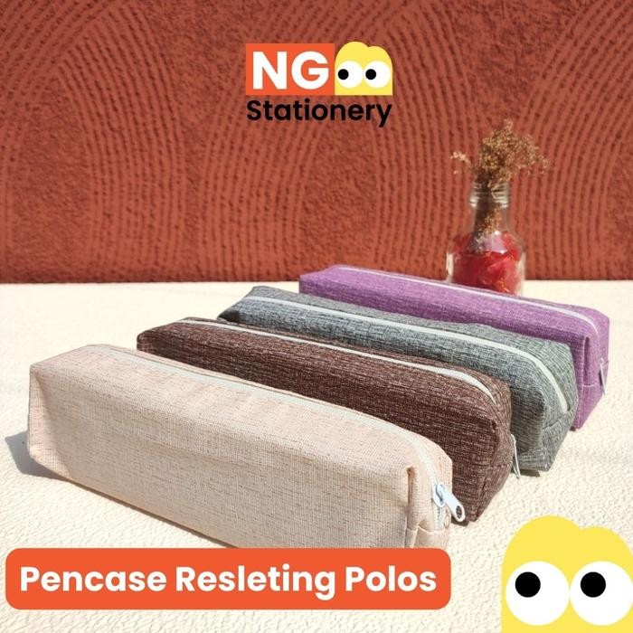 

New NG Stationery - Pencase Tempat Pensil Pencil Case Resleting Polos Garis 70191 70192