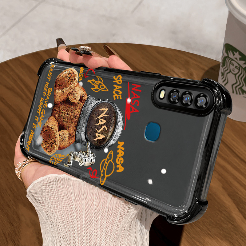 Casing Hp untuk VIVO Y17 Y15 Y12 Y3 Y3s 2020 Y12i Case Beruang NASA Kasing Perlindun Anti-Drop airba