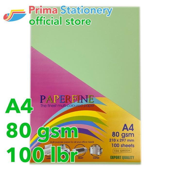 

SALE Kertas HVS A4 Paperfine Isi 100 lbr Warna Green