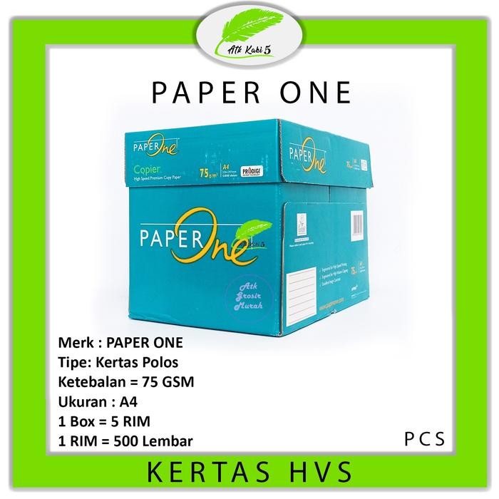

TERMURAH Paper One HVS Kertas Fotokopi A4 75gsm Per Box