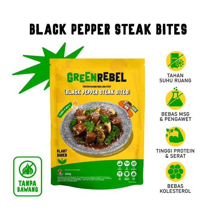 

Baru Green Rebel Black Pepper Steak Bites Ready To Eat Protein Nabati Potongan Stik Rasa Lada Hitam