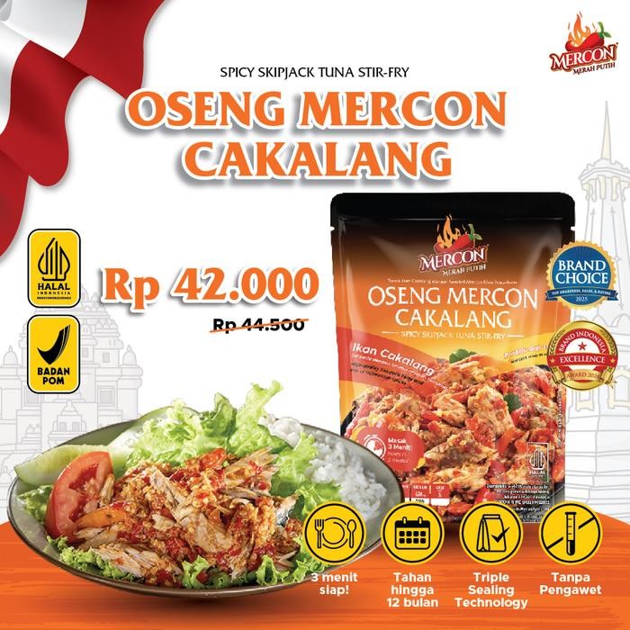 

Baru Mercon Merah Putih Oseng Mercon Cakalang 150gr Pedas