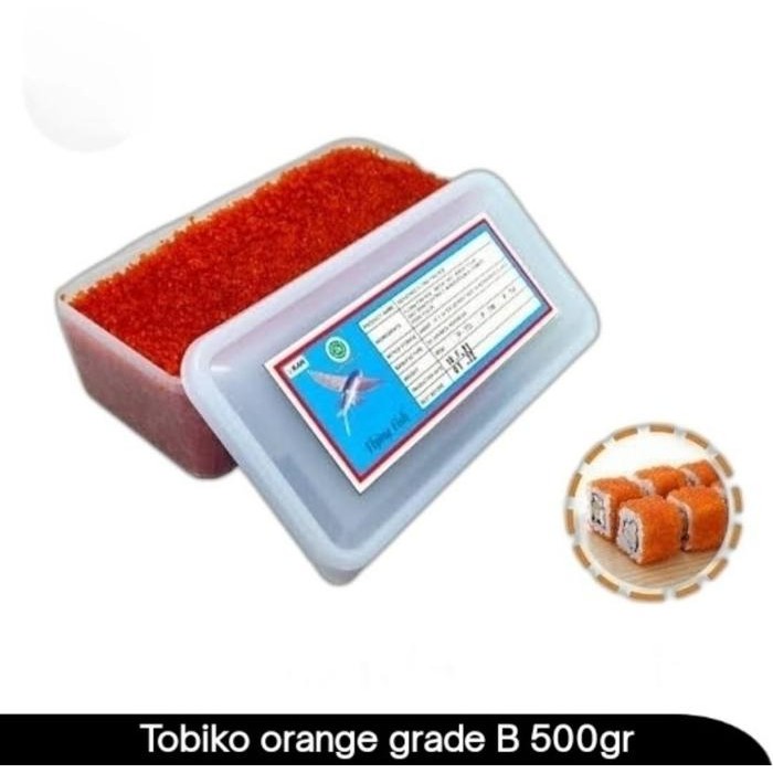 

Baru Tobiko Orange Grade B 500gr Telur Ikan Terbang Sushi