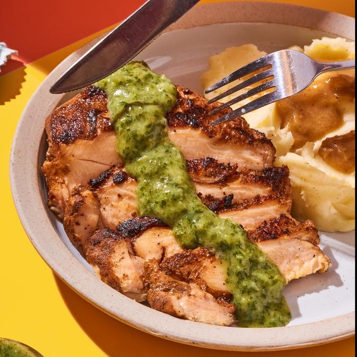 

Baru House Rub Chicken with Aji Verde Sauce Diet Friendly