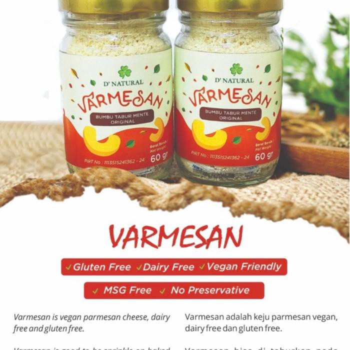 

Baru Dnatural Varmesan Keju Parmesan Vegan 100gr Organic