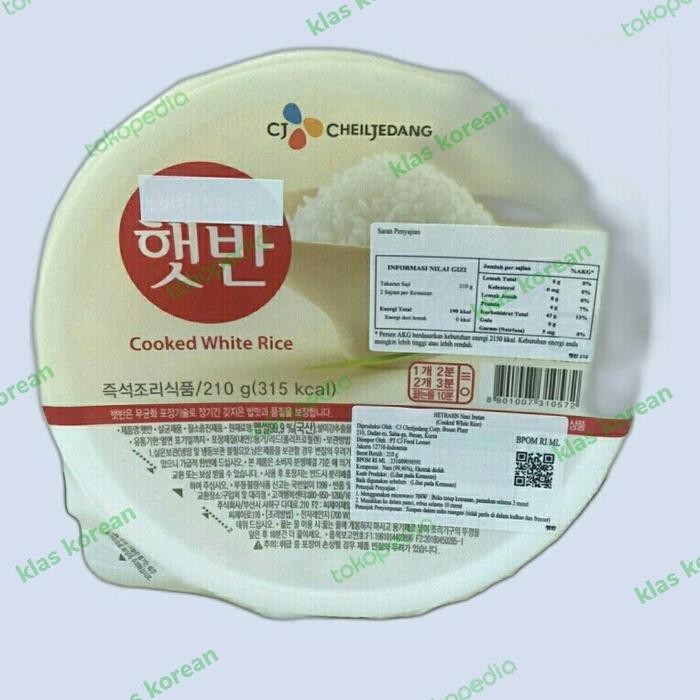 

Baru Hetban Cooked White Rice 210gr - Nasi Instan Korea