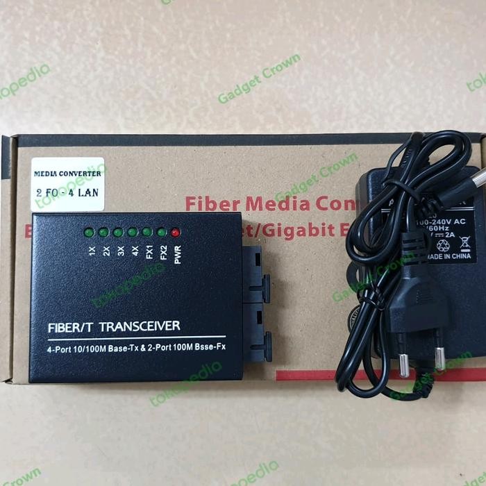 Fiber Media Converter 2 FO - 4 LAN
