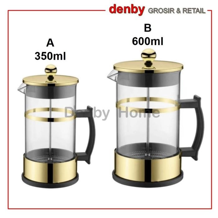 French Press Coffee Plunger Gold Kapal Api Alat Kopi Seduh Manual