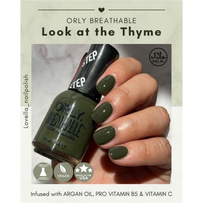 ORLY BREATHABLE - Look At The Thyme - Kutek Halal - Halal Nail Polish - Wudhu Friendly Nail Polish (