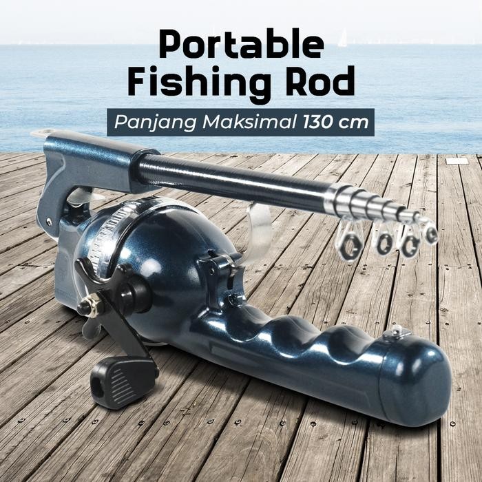 Joran Pancing Telescopic Bisa Dilipat-Foldable Fishing Rod-Jejer