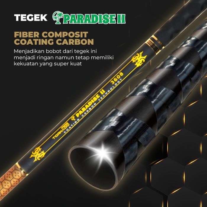 Joran Tegek Paradise Ii Fiber Coating Carbon Handle Anti Slip Ringan