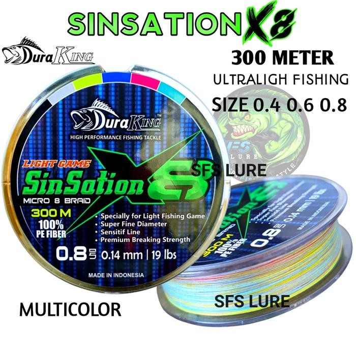Senar Pe Sinsation X8 300Meter Pe Duraking Sinsation Senar Pancing Kuat Pe Kuat Pe Ultralight