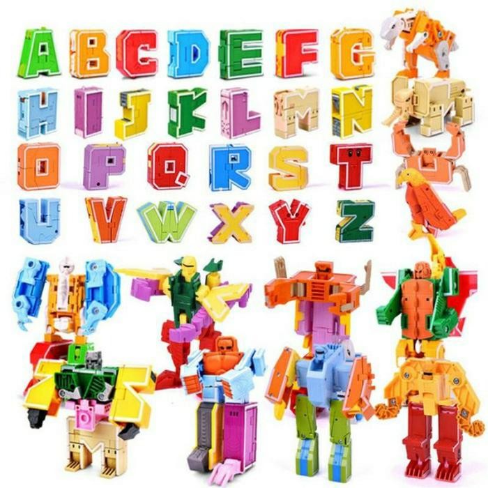 Set Alphabet Robot Ori Toy Addict Mainan Digabung Bisa Jadi Megabotz