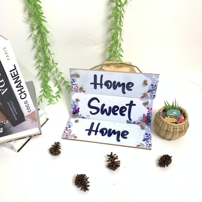 Hiasan Dinding Susun Home Sweet Home Pajangan Kayu Dekorasi Dinding Rumah 1 Set