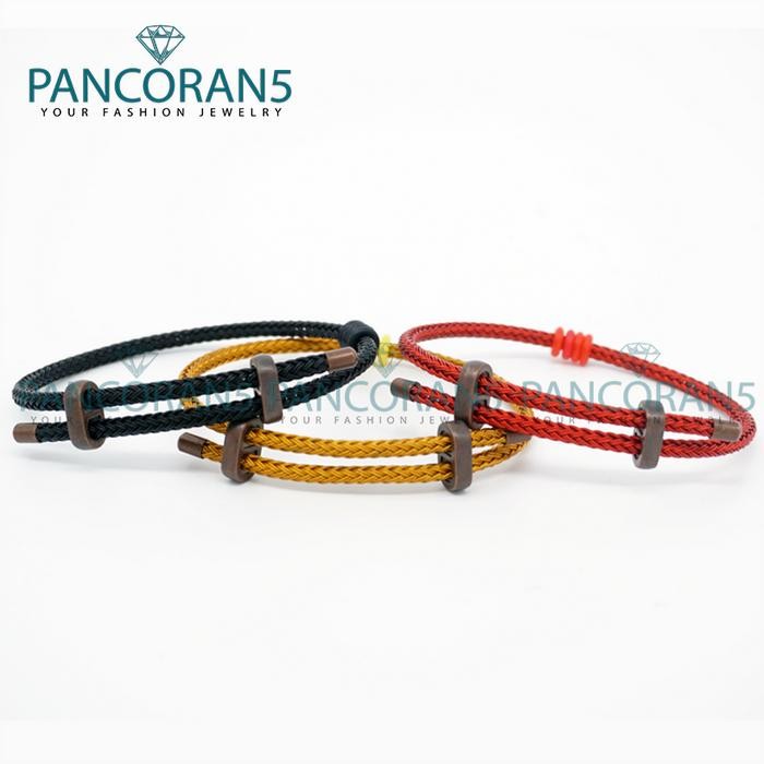 V02D Gelang Tali Kawat Anti Air Waterproof Untuk Charm Liontin Huruf