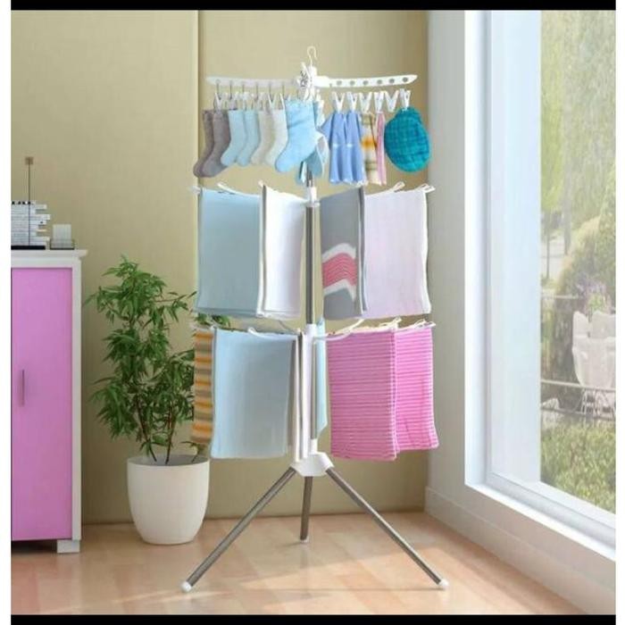 Informa Houseware - Jemuran Lipat Handuk Pakaian Bayi - Rak Stand Standing Hanger