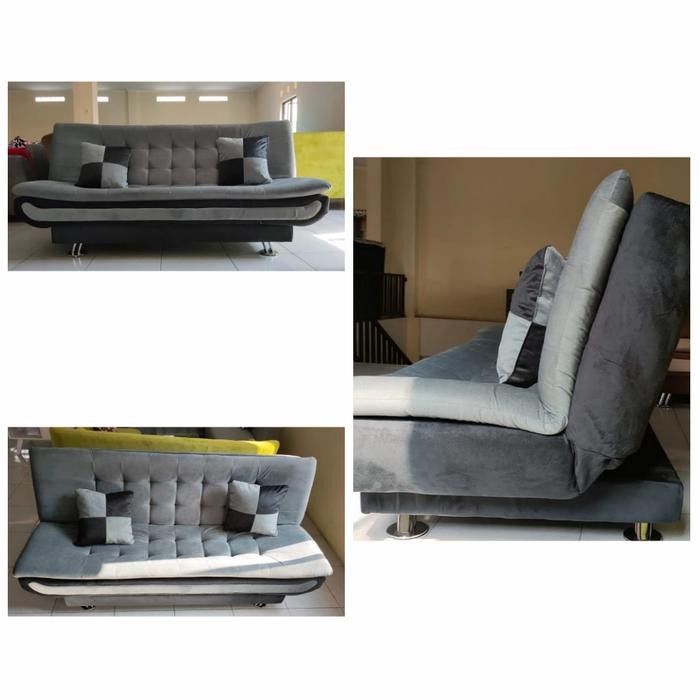Sofabed Fillow Top Reclyning Bahan Beludru