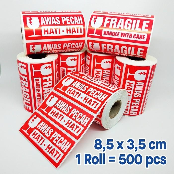 

ID STIKER LABEL FRAGILE STIKER AWAS PECAH 8,5 X 3,5 CM (1 ROLL/ 500 PCS)