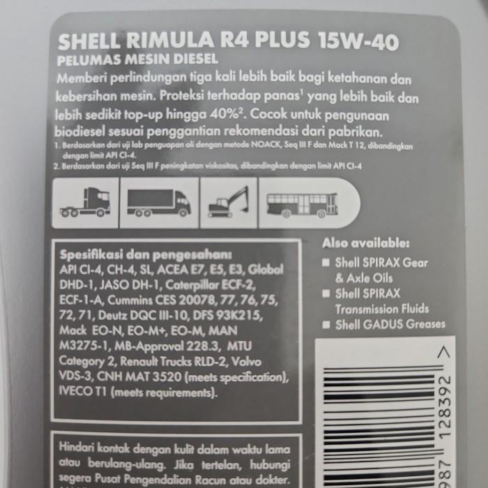 Oli Mobil Diesel Genset Shell Rimula R4 Plus (1 Liter) Penerus R4X